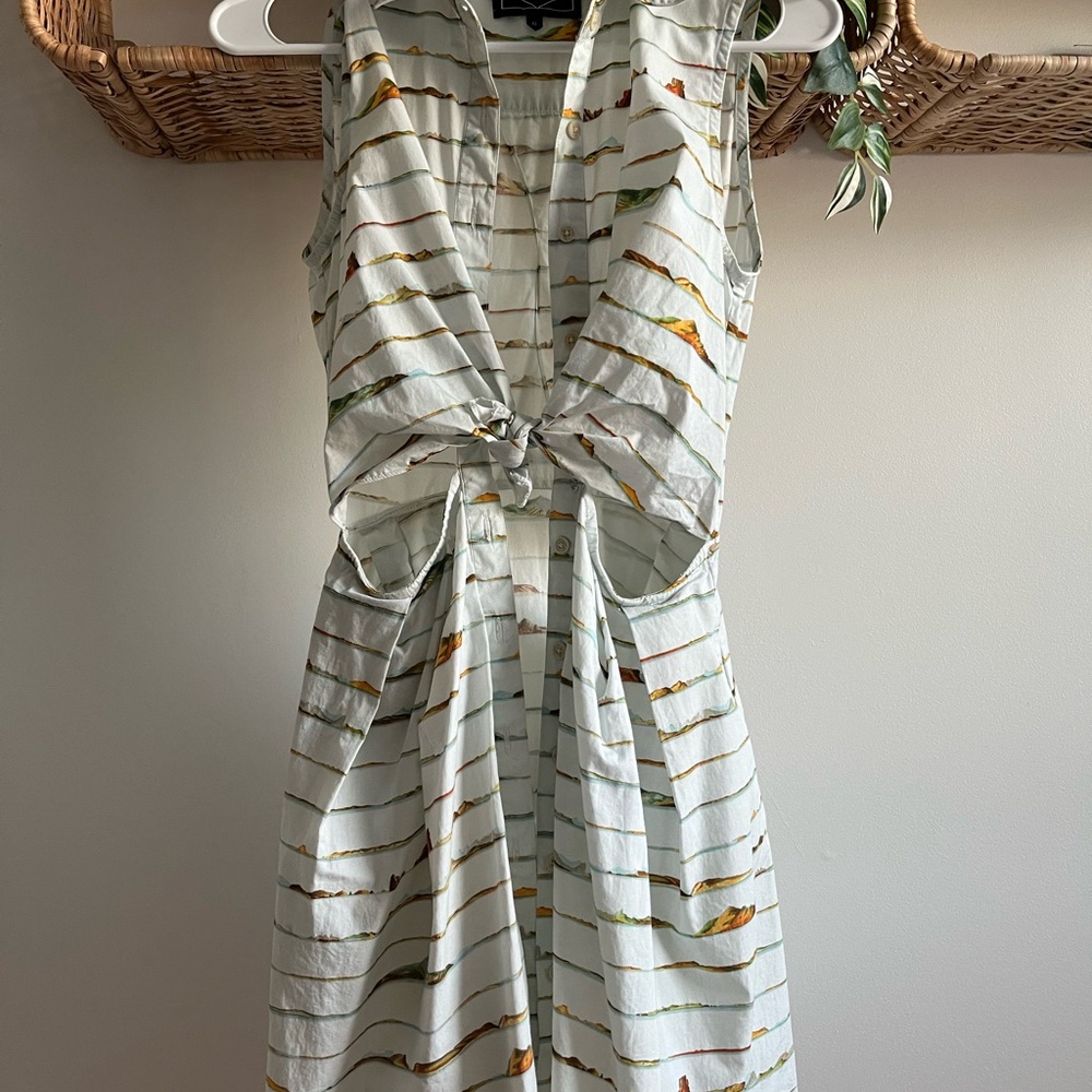 Samantha Pleet mountain print mini Dress from 2014 cut out collar vintage sezane - Picture 4 of 10